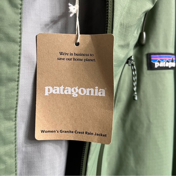 Patagonia Granite Crest Rain Jacket Women’s XL Terrain Green Waterproof $270 - Picture 8 of 10